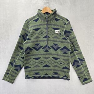 The North Face‎ Gordon Lyons Novelty 1/4 Zip Pullover Mens Small Aztec Green